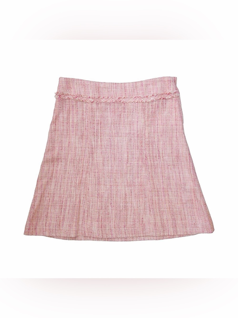 H&M Pink Silk-Blend Tweed Midi Skirt